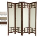 Wood and Cotton Window Pane 4-panel 5.5-foot Room Divider (China)