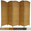Wood and Fiber 5-panel 6-foot Diamond Weave Room Divider (China)