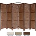 Wood and Bamboo Matchstick 6-panel 5.5-foot Room Divider (China)