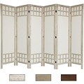 Window Pane Fabric 6-panel 5.5-foot Room Divider (China)