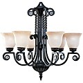 6-light Bronze Citrine Glass Chandelier
