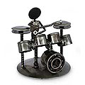 Iron 'Rustic Drummer' Sculpture (Mexico)