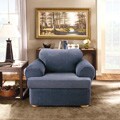 Sure Fit Stretch Stripe 2-piece T-cushion Chair Slipcover