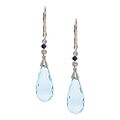 Dyach Sterling Silver Briolette Blue Topaz and Sapphire Leverback Earrings