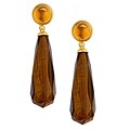 Dyach Gold over Silver Tiger's Eye and Citrine Drop Earrings
