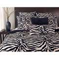 Black/ White Zebra Print Twin-size Microplush Comforter Set
