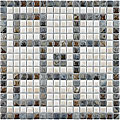 SomerTile 12x12-in Samoan Greek Key Perla 9/16-in Mural Porcelain Mosaic Sheet