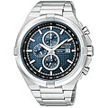 Citizen Men's Eco-Drive Chronograph Blue Dial Calendar Silver Stainless Steel...