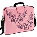 Fuji Depot 17-inch 'Pink Butterfly' Handled Laptop Sleeve