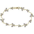 18k Yellow Gold over Sterling Silver Diamond Accent Butterfly Bracelet