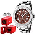 Swiss Legend Men's Red Sandstone Dial Tungsten Watch with Winder