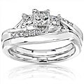 14k White Gold 1/2ct TDW Diamond Princess Cut Bridal Ring Set (H-I, I1-I2)