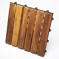 Le click Teak Interlocking Deck Tiles, Set of 10 Floortiles to cover 10sf, oiled finish