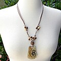 Waxed Cord Desert Beauty Fused Glass Necklace (Chile)