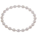 Sterling Silver White Freshwater Pearl Bangle Bracelet (6-7 mm)