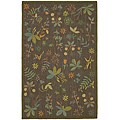 Martha Stewart Grove Twig Olive Green Wool Rug (3'9 x 5'9)