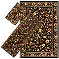 Set of 3 Brown Floral Rugs (1'8 x 2'6/ 2'2 x 5'11/ 5'3 x 7'6)