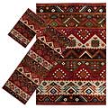 Set of 3 Red Southwestern Rugs (1'8 x 2'6/ 2'2 x 5'11/ 5'3 x 7'6)