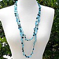 Fine Sea Shell Blue Mother of Pearl Endless Necklace (India)