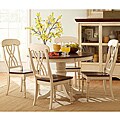 Mackenzie Casual Country Antique White Round 5-piece Dining Table Set