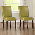 Parson Estonia Faux Leather Chartreuse Yellow Chairs (Set of 2)