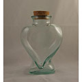 Recycled Clear Green Glass Heart-shaped Bottles (Pack of 2)