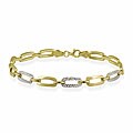 10k Two-tone Gold Rectangular Link Bracelet