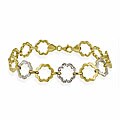 10k Two-tone Gold Flower Link Bracelet