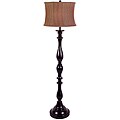 Wood Black Turned Floor Lamp
