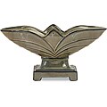 Ceramic Open Leaf Argento Pedestal Bowl