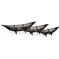 Set of 3 Bamboo Ningbo Islander Skiff Bowls