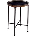 Argento Round Black Accent Table