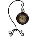 Handcrafted Argento Hanging Clock on Hook Stand
