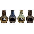 Ceramic Four Mini Chiminea Candle Holders