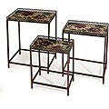 Set of 3 Iron Argento Floral Nesting Tables