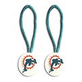Miami Dolphins Zipper Pull Charm Luggage/ Pet ID Tags (Set of 2)