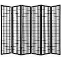 Oriental Shoji 6-panel Black Room Divider Screen