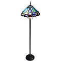 Tiffany-style 2-light Bronze Victorian Floor Lamp