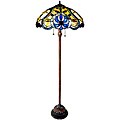 Tiffany-style 2-light Bronze Victorian Floor Lamp