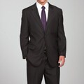 Carlo Lusso Men's Black Striped 2-button Suit