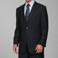 Carlo Lusso Men's Navy Blue Striped 2-button Suit