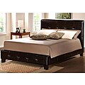 Facts relating to Buttons Wurlitzer Copenhagen Dark Brown Faux Leather Tufted Queen Bed