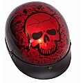 DOT Bone Yard Red Shorty Motorcycle Helmet