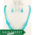 Aquamarine Crystal Cluster Jewelry Set