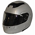 Complementing roadmaps on silver across borders DOT Modular Full Face Silver Motorcycle Helmet