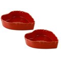 Appolia French 2-piece Ceramic Cherry Red Heart-shaped Baker Set