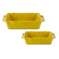 Appolia French 2-piece Ceramic Pineapple Yellow Rectangular Baker Set