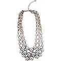 Grey Faux Pearl Bib Necklace