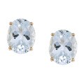 14k Yellow Gold Aquamarine Stud Earrings