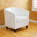 Mia Quilted Bonded Leather Ivory Club Chair